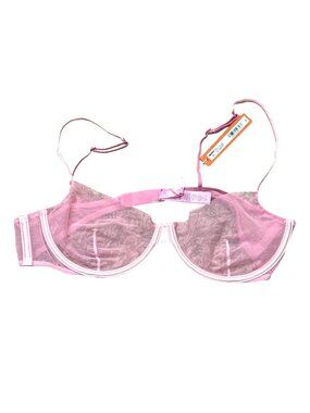 Skims 36D Unlined Underwire Bra in Morganite Adjustable Straps Sheer Mesh